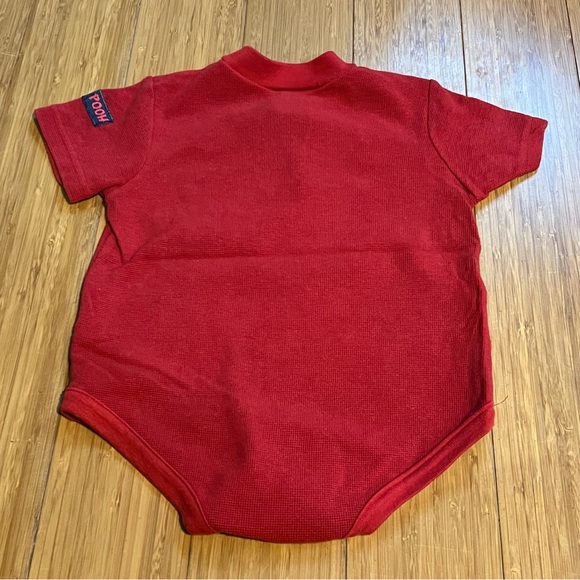 Vintage 90s Pooh Winnie The Pooh Waffle Knit One Piece Henley T Shirt 18 Months - Picture 6 of 6